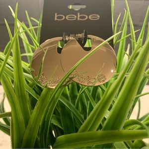 Bebe Silver Logo Hoop Earrings 🆕